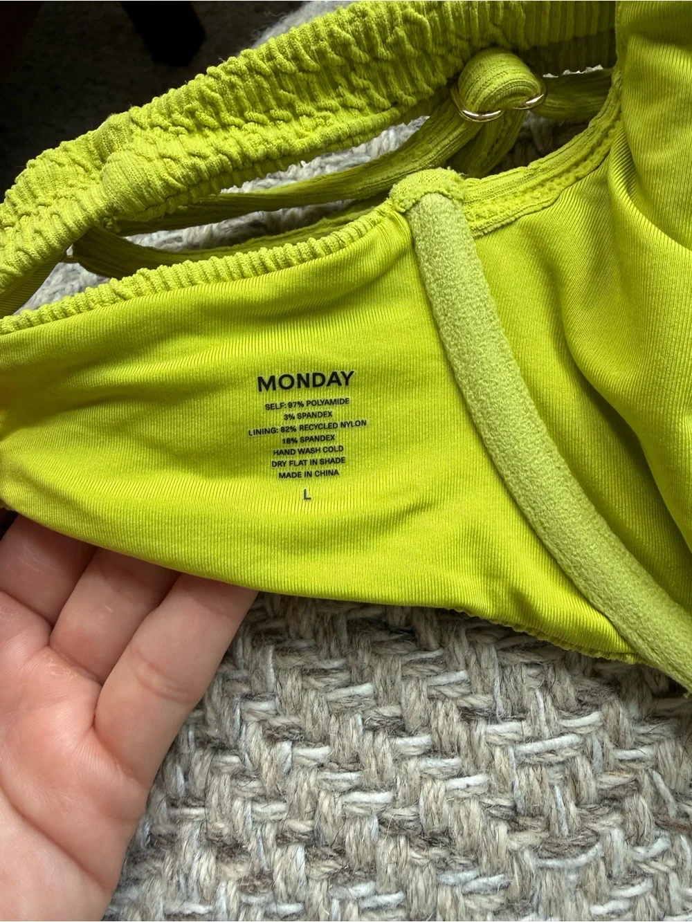 Monday Swimwear Top Size L Bottom Size M